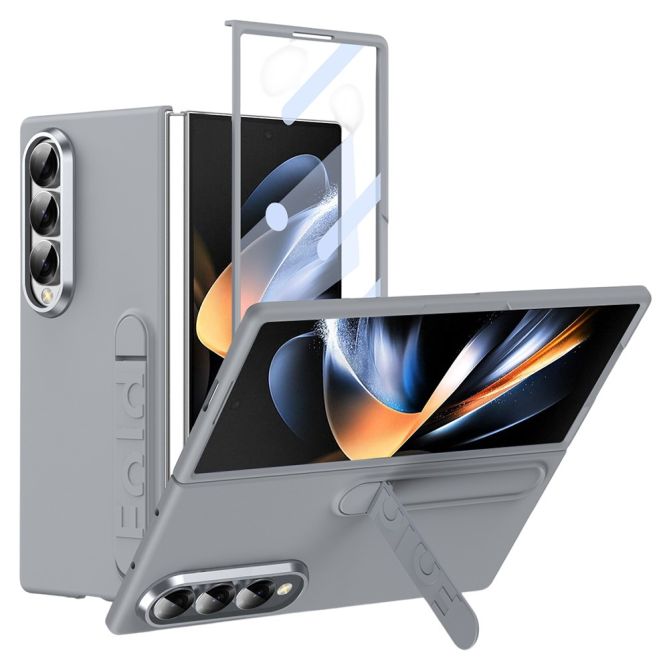 Coque Samsung Galaxy Z Fold 4 mat avec béquille et verre trempé inclus