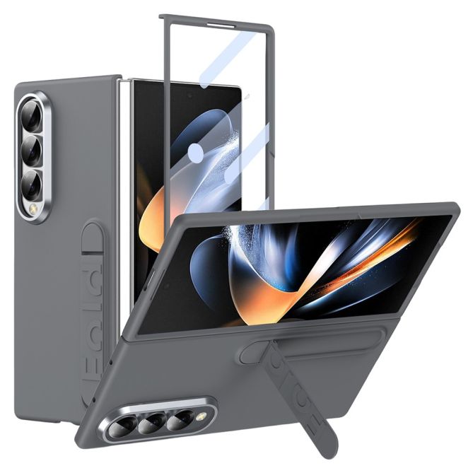 Coque Samsung Galaxy Z Fold 4 mat avec béquille et verre trempé inclus