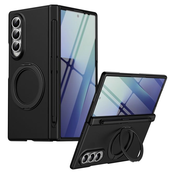 Coque Samsung Galaxy Z Fold 4 avec anneau rotatif, emplacement stylet et verre trempé