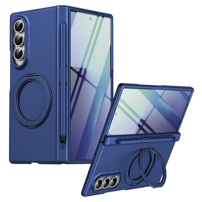 Coque Samsung Galaxy Z Fold 4 avec anneau rotatif, emplacement stylet et verre trempé