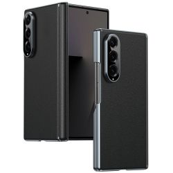 Coque Samsung Galaxy Z Fold 4 effet cuir avec charnière double axe