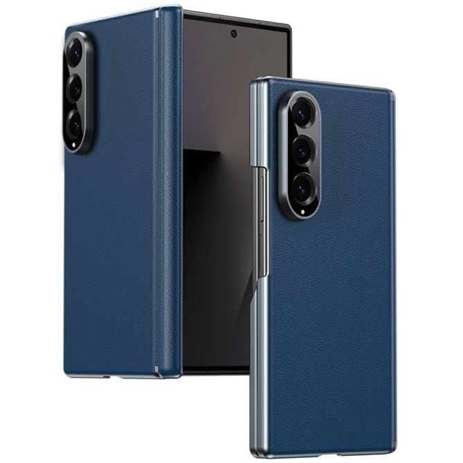 Coque Samsung Galaxy Z Fold 4 effet cuir avec charnière double axe
