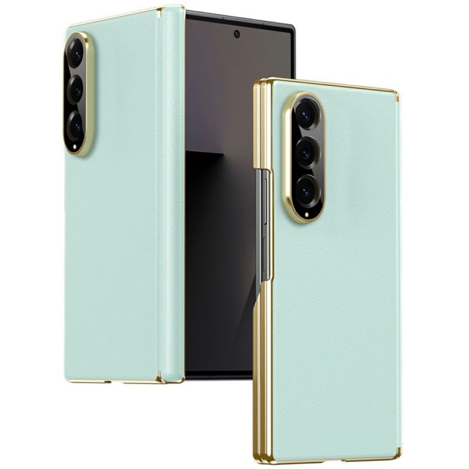 Coque Samsung Galaxy Z Fold 4 effet cuir avec charnière double axe