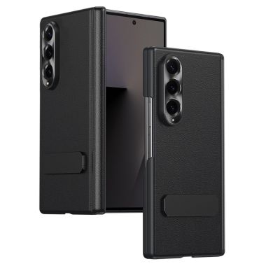 Coque Samsung Galaxy Z Fold 4 effet cuir avec béquille intégrée