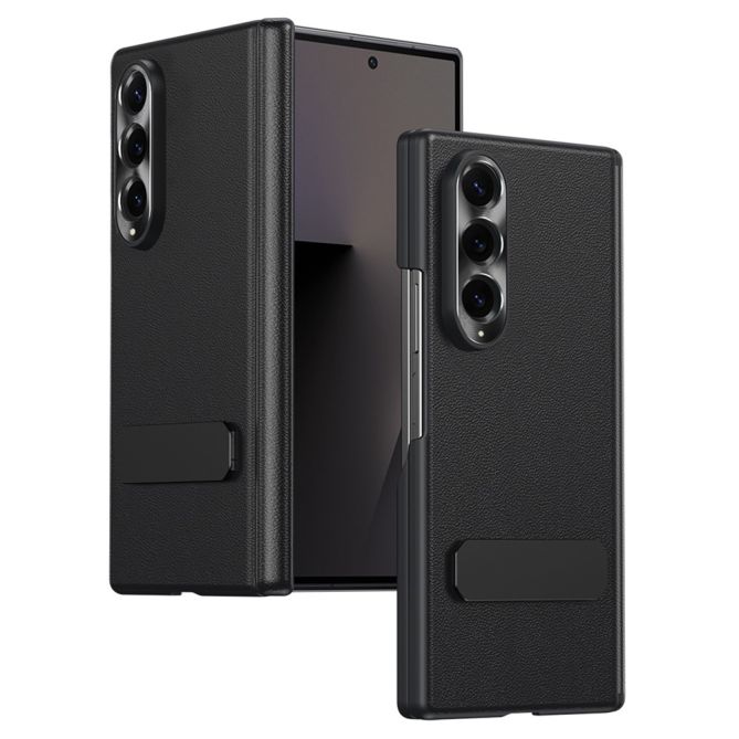 Coque Samsung Galaxy Z Fold 4 effet cuir avec béquille intégrée