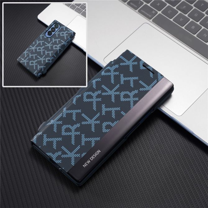 Coque Samsung Galaxy Z Fold 4 à motif géométrique pixelisé avec stylet