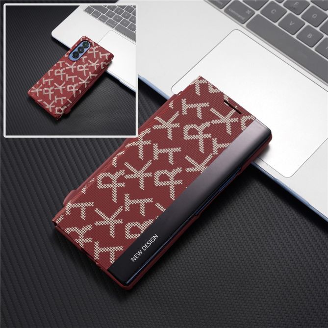 Coque Samsung Galaxy Z Fold 4 à motif géométrique pixelisé avec stylet