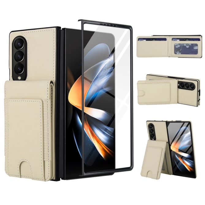 Coque Samsung Galaxy Z Fold4 portefeuille à support et verre trempé intégré