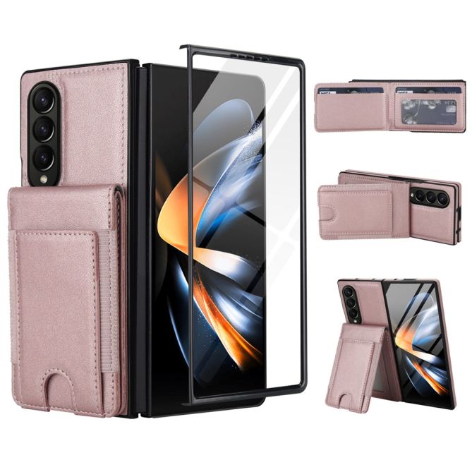 Coque Samsung Galaxy Z Fold4 portefeuille à support et verre trempé intégré
