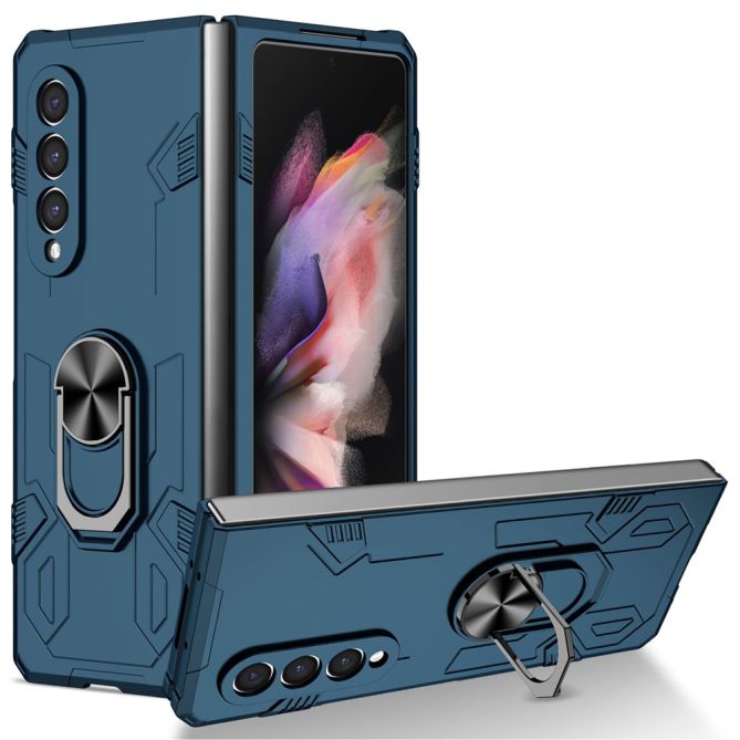 For Samsung Galaxy Z Fold4 5G Folding Phone Case PC+TPU Anti-scratch Kickstand Design Slim Protective Cover