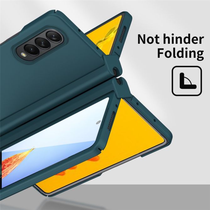 For Samsung Galaxy Z Fold4 5G Hard PC Hinge Design Phone Case Drop-proof Cover with Tempered Glass Screen Protector + Stylus Pen