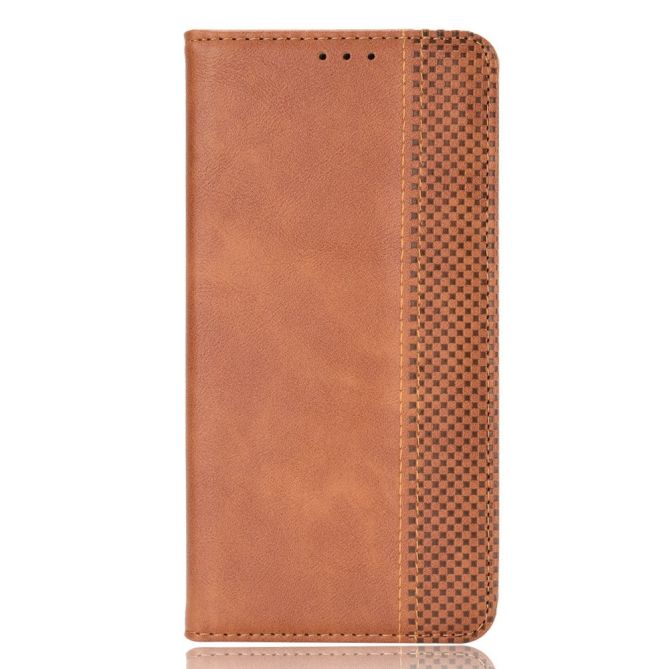 For Samsung Galaxy Z Fold4 5G Phone Case Retro Textured Shockproof Cover Leather Phone Case with Pen Slot