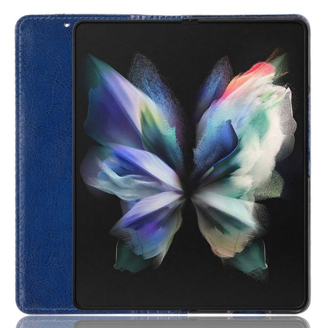 For Samsung Galaxy Z Fold4 5G Phone Case Retro Textured Shockproof Cover Leather Phone Case with Pen Slot