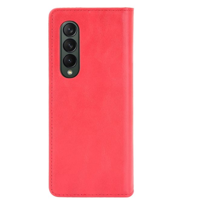 For Samsung Galaxy Z Fold4 5G Shockproof Retro Texture Phone Flip Leather Case Wallet Stand Magnetic Auto Closure Wear-resistant