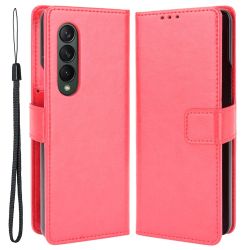 PU Leather Phone Case for Samsung Galaxy Z Fold4 5G, Crazy Horse Texture Folio Flip Cover with Stand / Card Slot