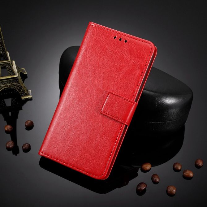 PU Leather Phone Case for Samsung Galaxy Z Fold4 5G, Crazy Horse Texture Folio Flip Cover with Stand / Card Slot