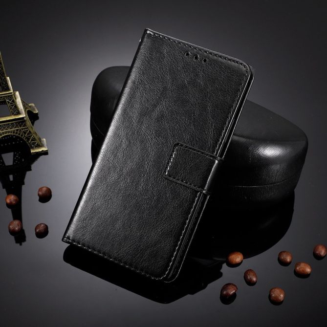 PU Leather Phone Case for Samsung Galaxy Z Fold4 5G, Crazy Horse Texture Folio Flip Cover with Stand / Card Slot