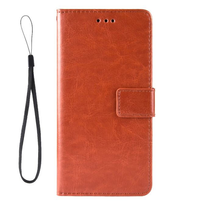 PU Leather Phone Case for Samsung Galaxy Z Fold4 5G, Crazy Horse Texture Folio Flip Cover with Stand / Card Slot