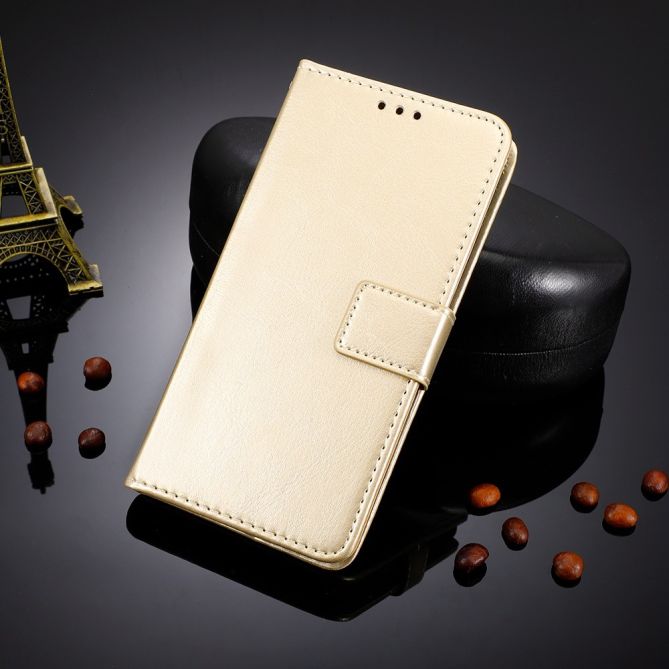 PU Leather Phone Case for Samsung Galaxy Z Fold4 5G, Crazy Horse Texture Folio Flip Cover with Stand / Card Slot