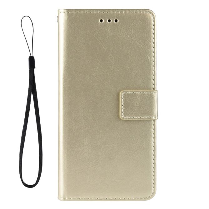 PU Leather Phone Case for Samsung Galaxy Z Fold4 5G, Crazy Horse Texture Folio Flip Cover with Stand / Card Slot