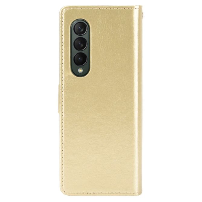 PU Leather Phone Case for Samsung Galaxy Z Fold4 5G, Crazy Horse Texture Folio Flip Cover with Stand / Card Slot