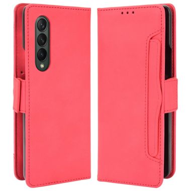 Multiple Card Slots Phone Case for Samsung Galaxy Z Fold4 5G, PU Leather Folio Flip Cover with Wallet / Stand