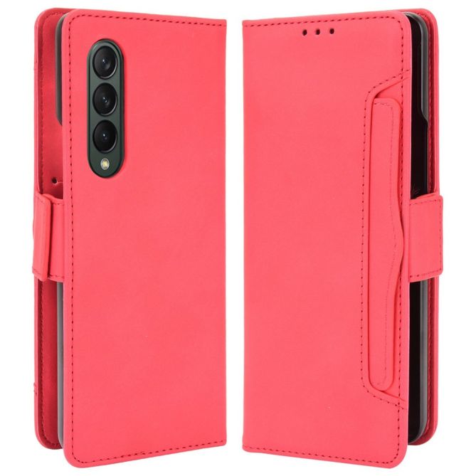 Multiple Card Slots Phone Case for Samsung Galaxy Z Fold4 5G, PU Leather Folio Flip Cover with Wallet / Stand