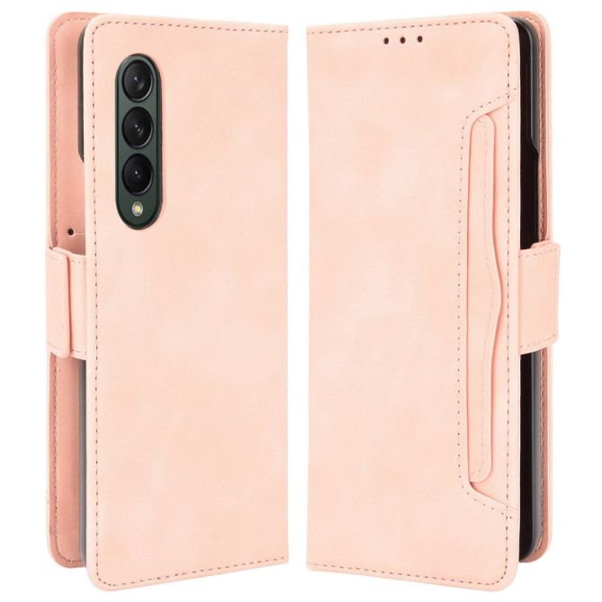 Multiple Card Slots Phone Case for Samsung Galaxy Z Fold4 5G, PU Leather Folio Flip Cover with Wallet / Stand