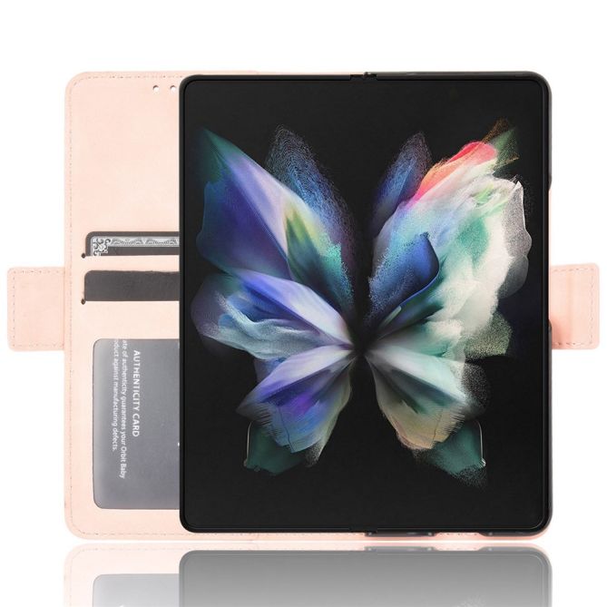 Multiple Card Slots Phone Case for Samsung Galaxy Z Fold4 5G, PU Leather Folio Flip Cover with Wallet / Stand
