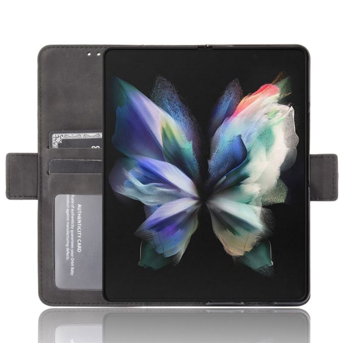 Multiple Card Slots Phone Case for Samsung Galaxy Z Fold4 5G, PU Leather Folio Flip Cover with Wallet / Stand
