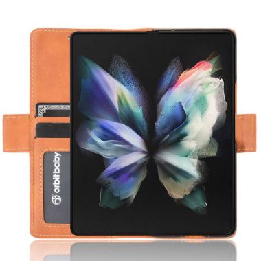 For Samsung Galaxy Z Fold4 5G Phone Case Side Magnetic Buckle Retro Style Wallet Leather Stand Phone Cover