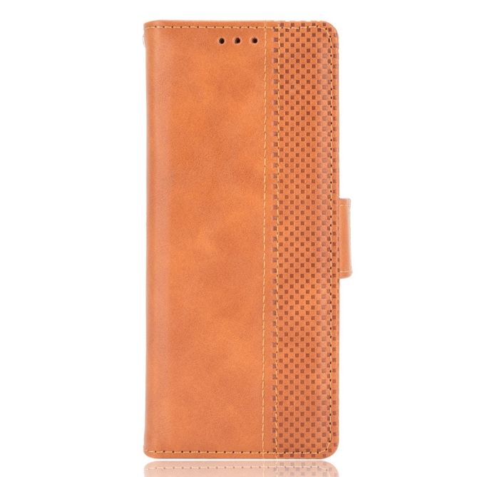 For Samsung Galaxy Z Fold4 5G Phone Case Side Magnetic Buckle Retro Style Wallet Leather Stand Phone Cover