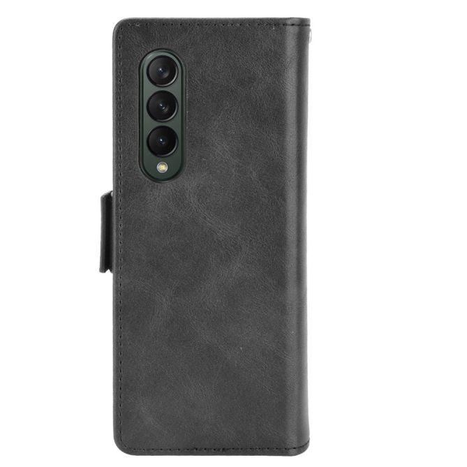 For Samsung Galaxy Z Fold4 5G Phone Case Side Magnetic Buckle Retro Style Wallet Leather Stand Phone Cover