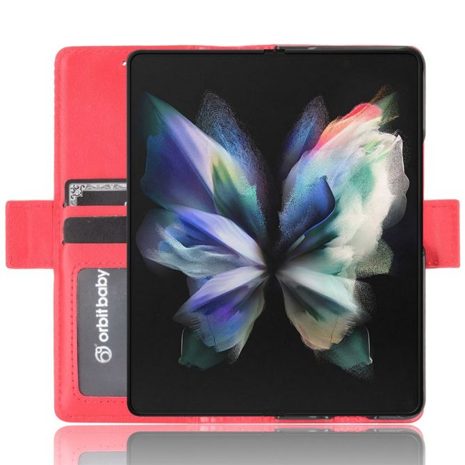 For Samsung Galaxy Z Fold4 5G Phone Case Side Magnetic Buckle Retro Style Wallet Leather Stand Phone Cover
