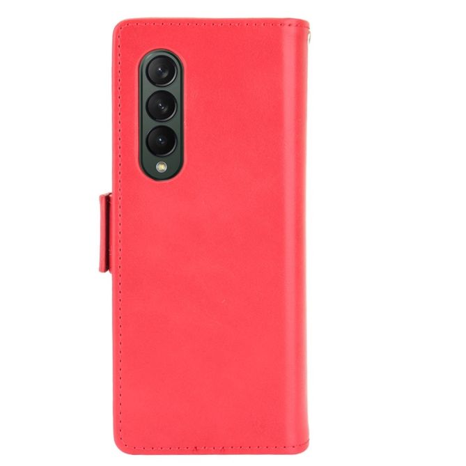 For Samsung Galaxy Z Fold4 5G Phone Case Side Magnetic Buckle Retro Style Wallet Leather Stand Phone Cover