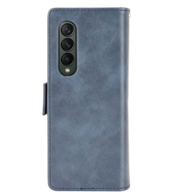 For Samsung Galaxy Z Fold4 5G Phone Case Side Magnetic Buckle Retro Style Wallet Leather Stand Phone Cover