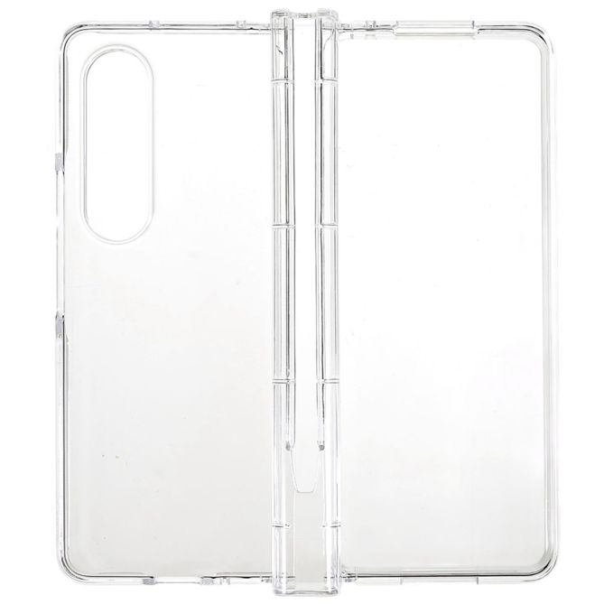 For Samsung Galaxy Z Fold4 5G Ultra Thin Folding Phone Protective Case Pen Slot Design Transparent Hard PC Anti