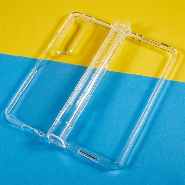 For Samsung Galaxy Z Fold4 5G Ultra Thin Folding Phone Protective Case Pen Slot Design Transparent Hard PC Anti