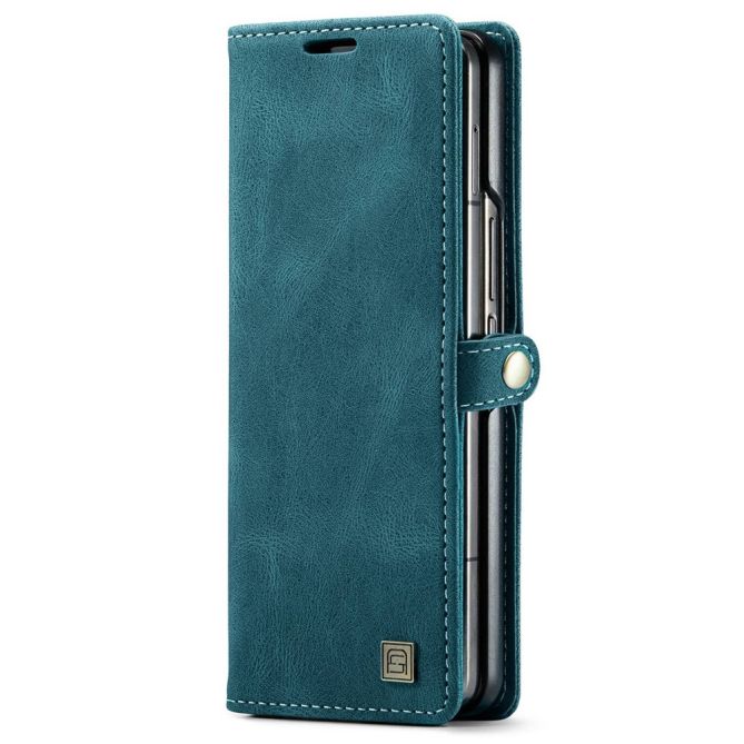 AUTSPACE A01 Series Phone Case for Samsung Galaxy Z Fold4 5G PU Leather Protective Case Magnetic Closure Vintage Matte Wallet St