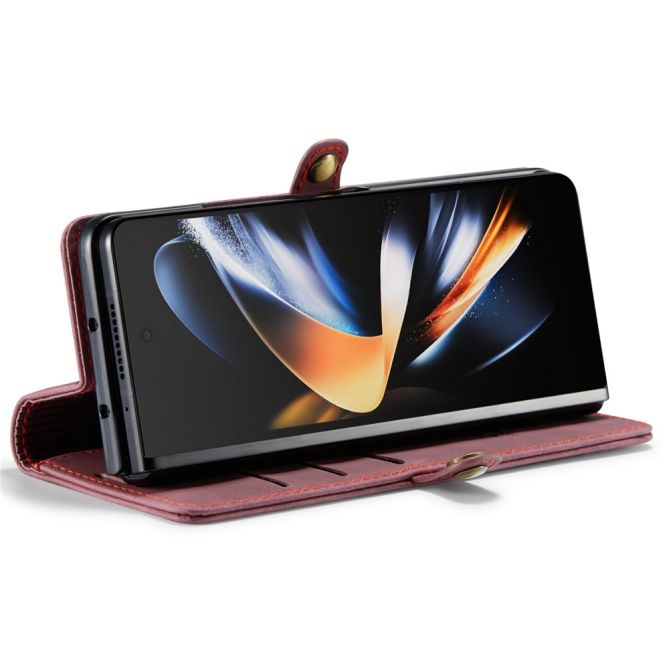 CASEME 013 Series for Samsung Galaxy Z Fold4 5G Shockproof PU Leather Wallet Case Magnetic Side Closure Stand Phone Cover
