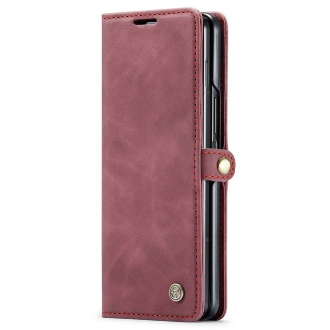 CASEME 013 Series for Samsung Galaxy Z Fold4 5G Shockproof PU Leather Wallet Case Magnetic Side Closure Stand Phone Cover