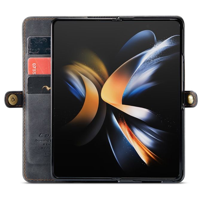 CASEME 013 Series for Samsung Galaxy Z Fold4 5G Shockproof PU Leather Wallet Case Magnetic Side Closure Stand Phone Cover