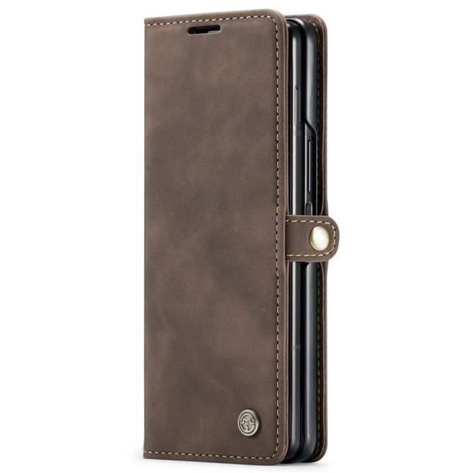 CASEME 013 Series for Samsung Galaxy Z Fold4 5G Shockproof PU Leather Wallet Case Magnetic Side Closure Stand Phone Cover