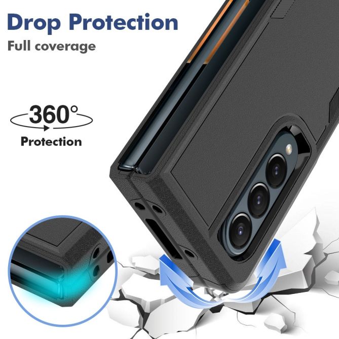 For Samsung Galaxy Z Fold4 5G Anti-scratch PC + TPU Folding Phone Case Drop-proof Back Cover