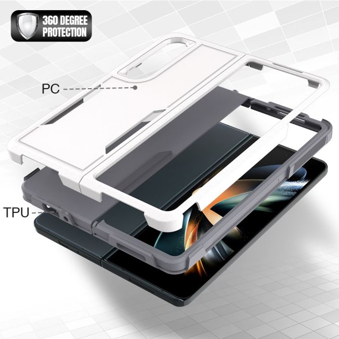 For Samsung Galaxy Z Fold4 5G Anti-scratch PC + TPU Folding Phone Case Drop-proof Back Cover