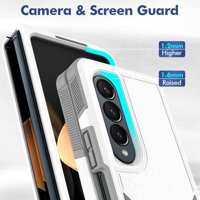 For Samsung Galaxy Z Fold4 5G Anti-scratch PC + TPU Folding Phone Case Drop-proof Back Cover