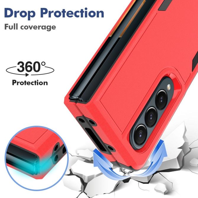 For Samsung Galaxy Z Fold4 5G Anti-scratch PC + TPU Folding Phone Case Drop-proof Back Cover
