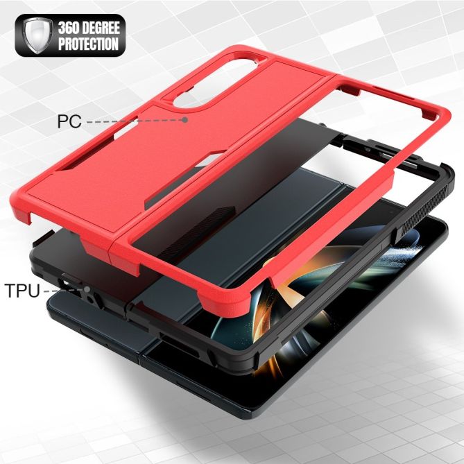 For Samsung Galaxy Z Fold4 5G Anti-scratch PC + TPU Folding Phone Case Drop-proof Back Cover