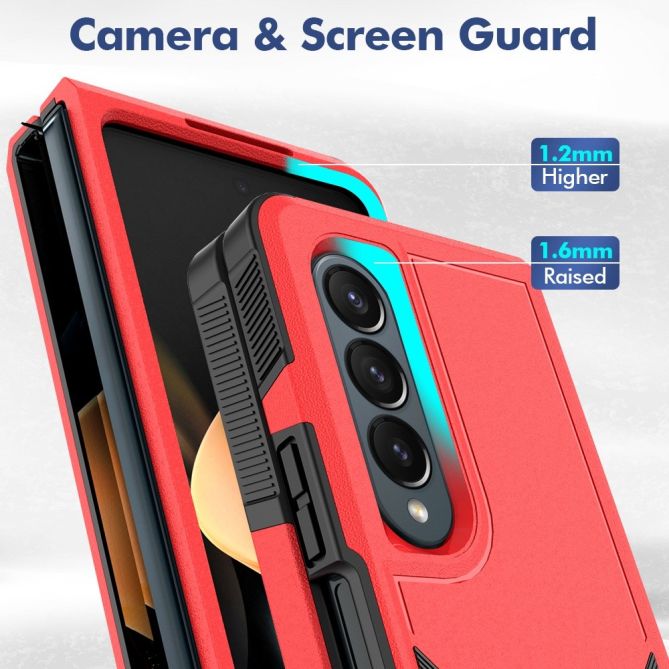 For Samsung Galaxy Z Fold4 5G Anti-scratch PC + TPU Folding Phone Case Drop-proof Back Cover