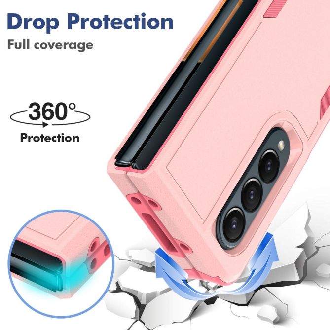 For Samsung Galaxy Z Fold4 5G Anti-scratch PC + TPU Folding Phone Case Drop-proof Back Cover